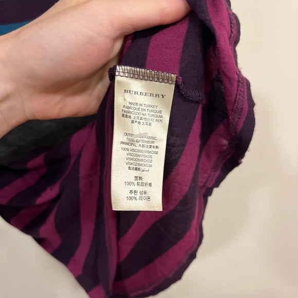 Burberry Striped Long Sleeve Top - Blue, Purple, Gray - Picture 6 of 8